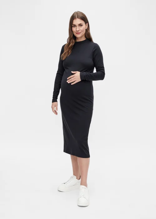Mamalicious Maternity Eva Black Midi Dress - 8 Image 1
