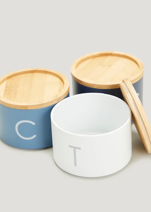 Metal Stackable Tea Coffee & Sugar Canisters (27cm x 13.5cm) Image 2