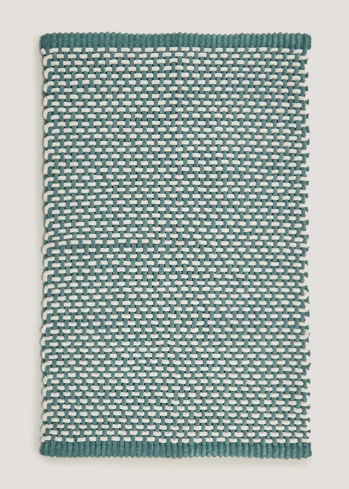Teal Woven Chenille Bath Mat (50cm x 80cm) Image 1