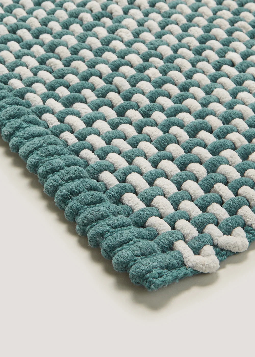 Teal Woven Chenille Bath Mat (50cm x 80cm) Image 2