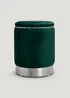 Green Velvet Storage Pouffe (43cm x 34cm) Image 1