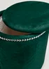 Green Velvet Storage Pouffe (43cm x 34cm) Image 2