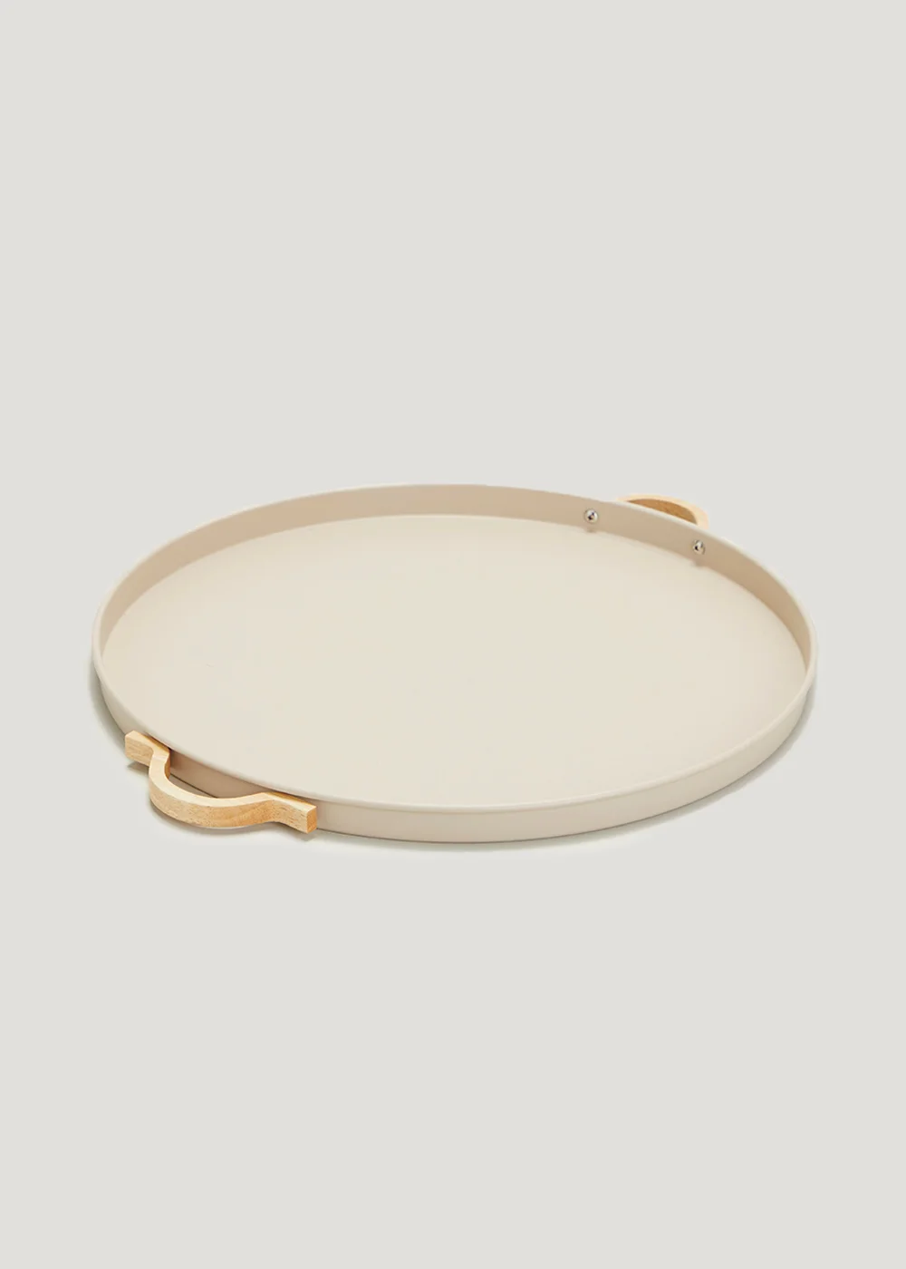 Natural Round Metal Tray Image 1
