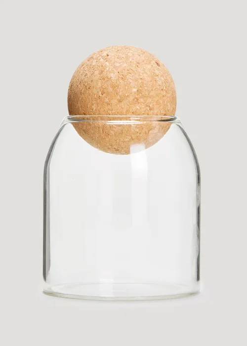 Glass Canister With Round Cork Lid Image 1