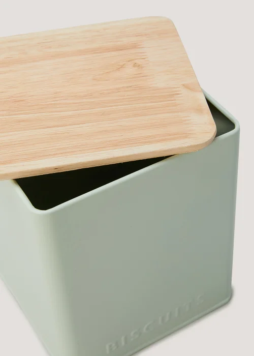 Green Metal Lidded Biscuit Tin (14cm x 16.5cm) Image 3