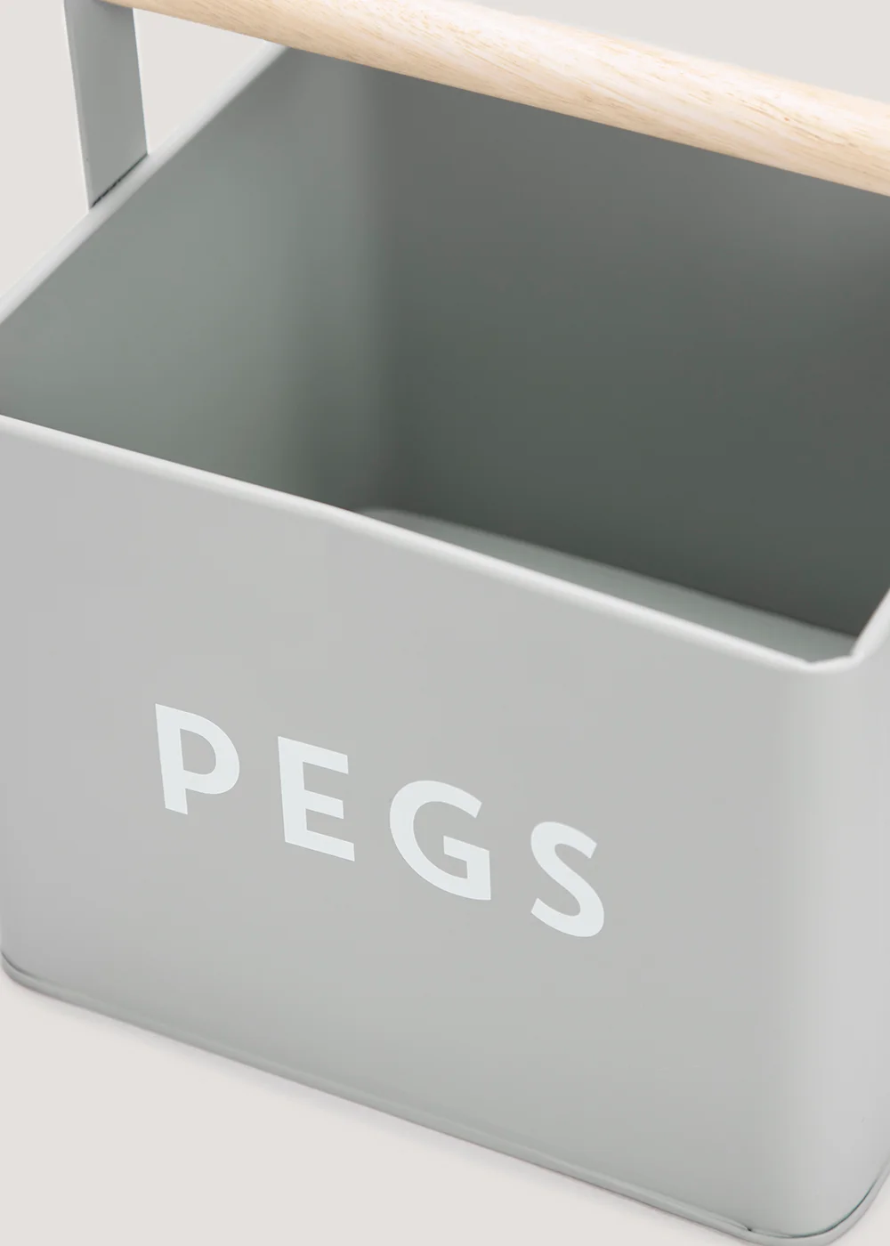 Grey Metal Peg Tin (19cm x 18cm x 15cm) Image 2