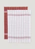 2 Pack Berry Check Jumbo Terry Tea Towels (50cm x 70cm) Image 1