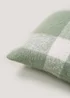 Green Check Faux Mohair Cushion (43cm x 43cm) Image 3