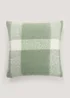 Green Check Faux Mohair Cushion (43cm x 43cm) Image 1