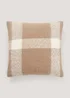 Natural Check Faux Mohair Cushion (43cm x 43cm) Image 1