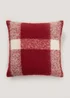 Red Check Faux Mohair Cushion (43cm x 43cm) Image 1
