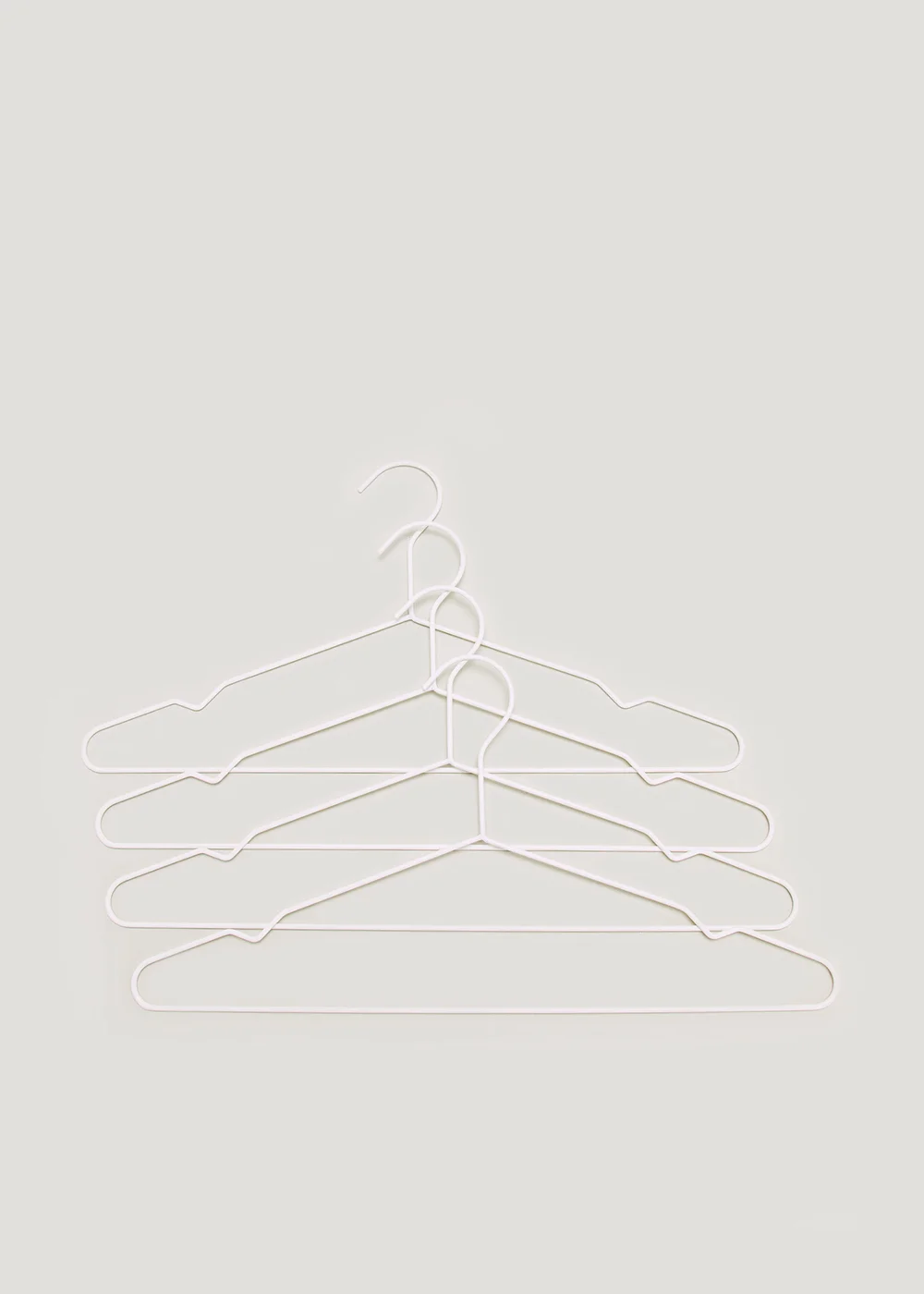 4 Pack White Metal Hangers (22.5cm x 44.5cm) Image 1