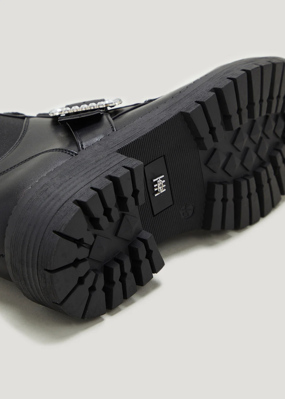 Head Over Heels Black Diamante Brooch Ankle Boots - Size 3 Image 2