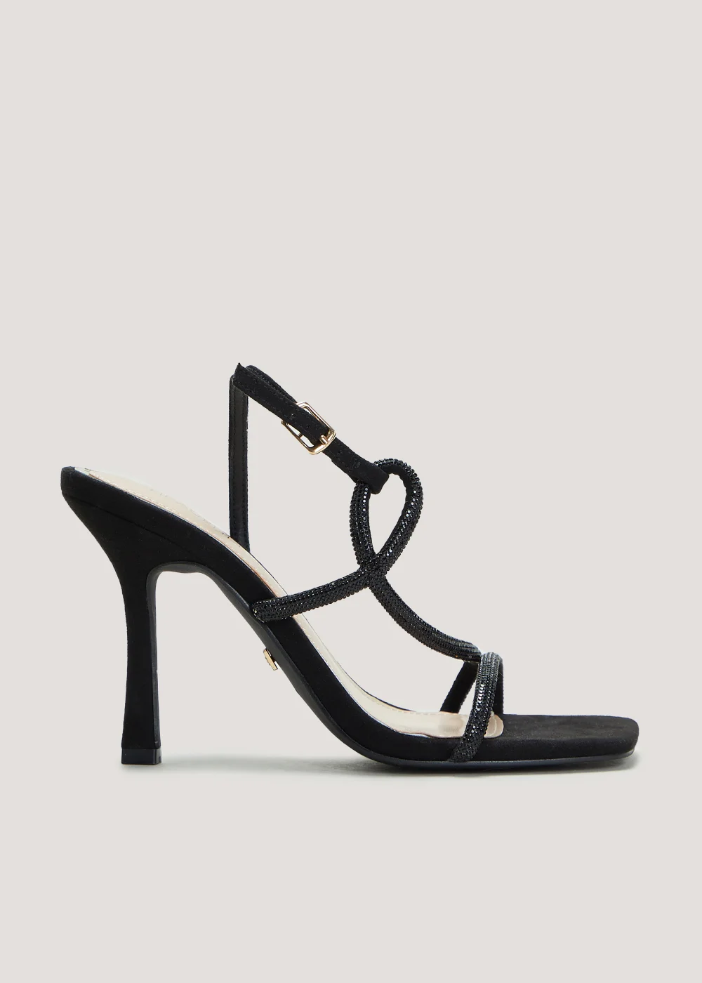 Head Over Heels Black Diamante Asymmetric Heels - Size 3 Image 1