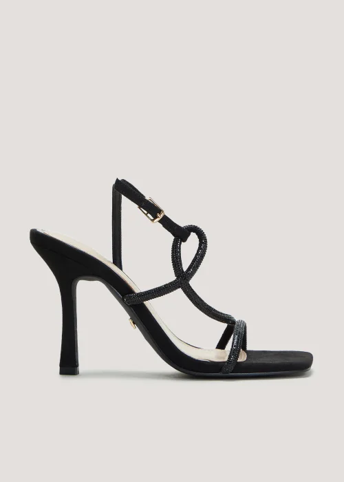 Head Over Heels Black Diamante Asymmetric Heels - Size 3 Image 1