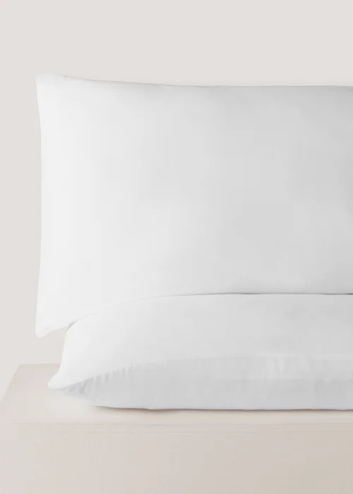 White 100% Cotton Housewife Pillowcase Pair (200 Thread) - One Size Image 1