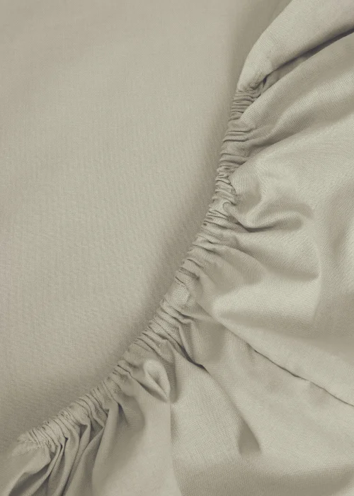 Oatmeal 100% Cotton Fitted Bed Sheet (200 Thread) - Single Image 2