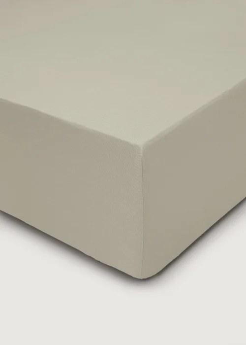 Oatmeal 100% Cotton Fitted Bed Sheet (200 Thread) - Single Image 1