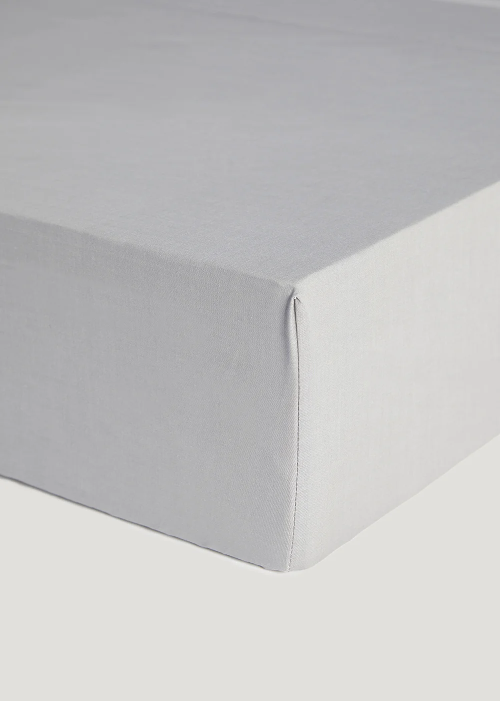 Grey Polycotton Fitted Bed Sheet - Single Image 1
