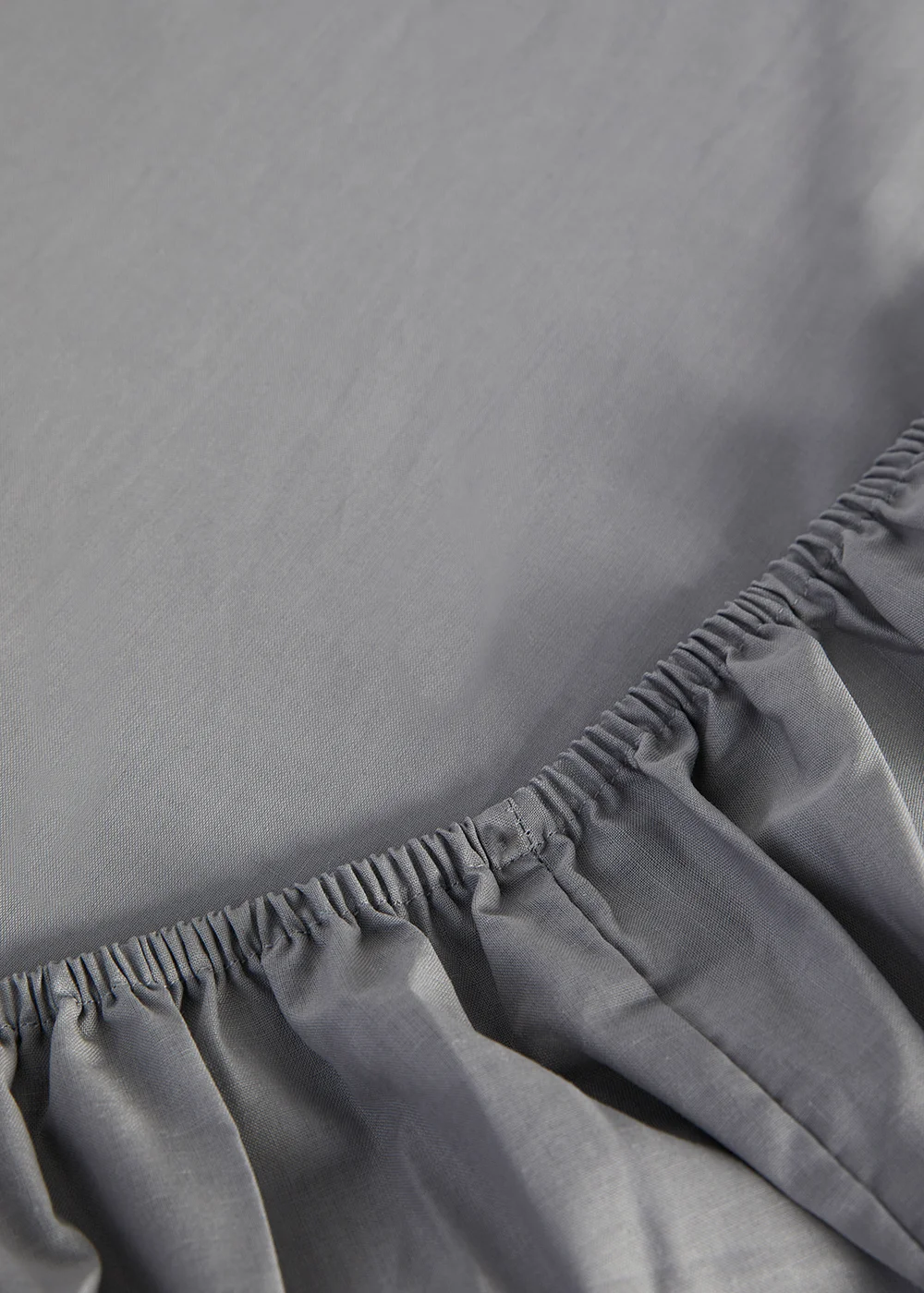 Grey Polycotton Fitted Bed Sheet - Single Image 2