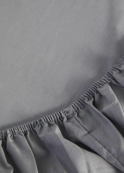 Grey Polycotton Fitted Bed Sheet - Single Image 2