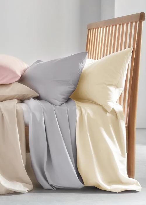 Grey Polycotton Fitted Bed Sheet - Single Image 3