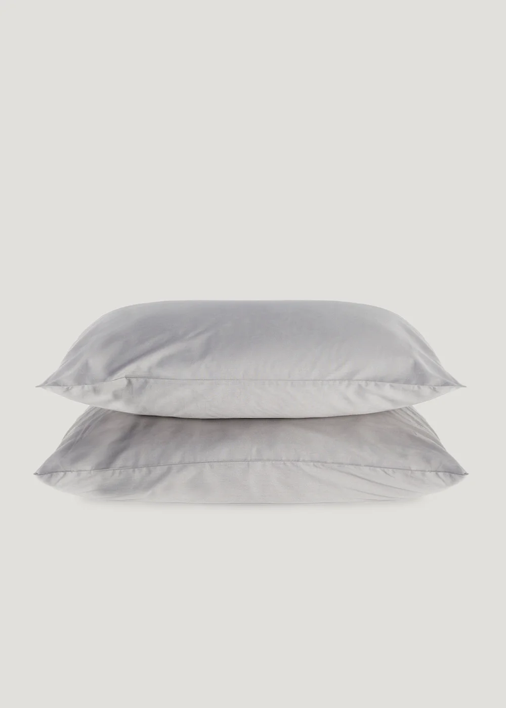 2 Pack Grey Polycotton Housewife Pillowcases - One Size Image 1