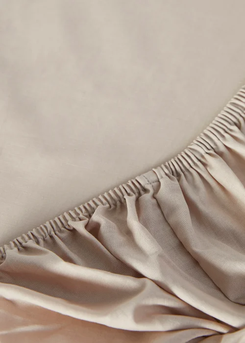 Stone Polycotton Fitted Bed Sheet (144 Thread Count) - Single Image 2