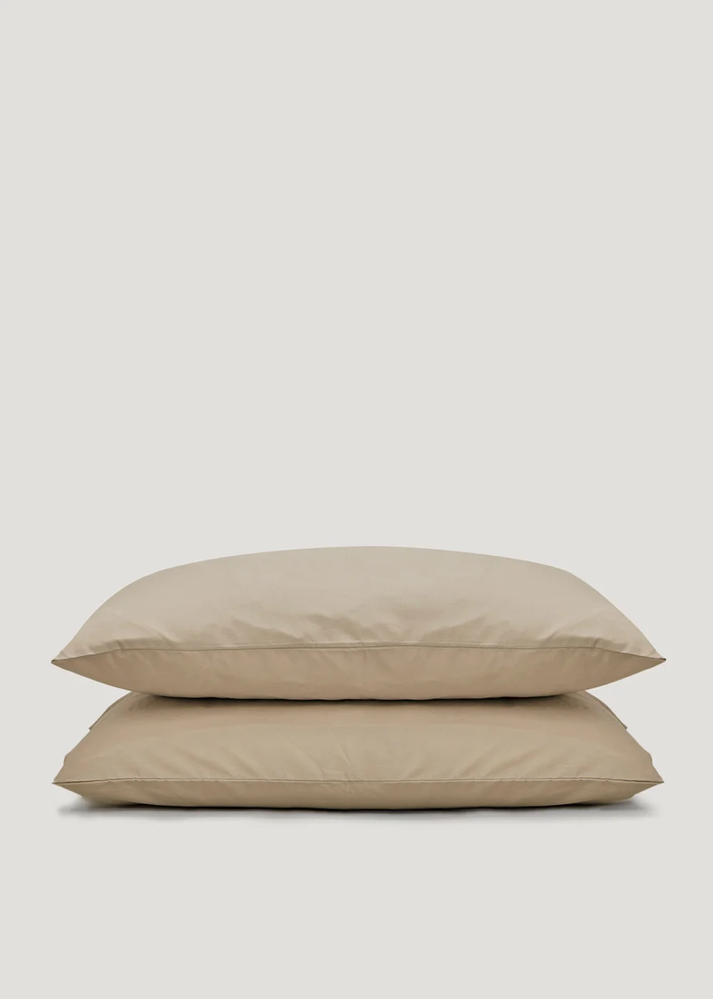 Stone Polycotton Housewife Pillowcase Pair (144 Thread Count) - One Size Image 1