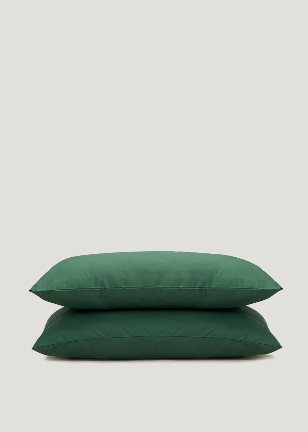 Dark Green Polycotton Housewife Pillowcase Pair (144 Thread Count) - One Size Image 1
