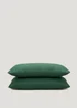 Dark Green Polycotton Housewife Pillowcase Pair (144 Thread Count) - One Size Image 1