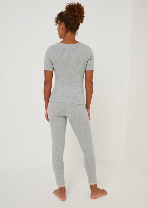 Grey Thermal Top & Leggings Set - Size 8-10 Image 4
