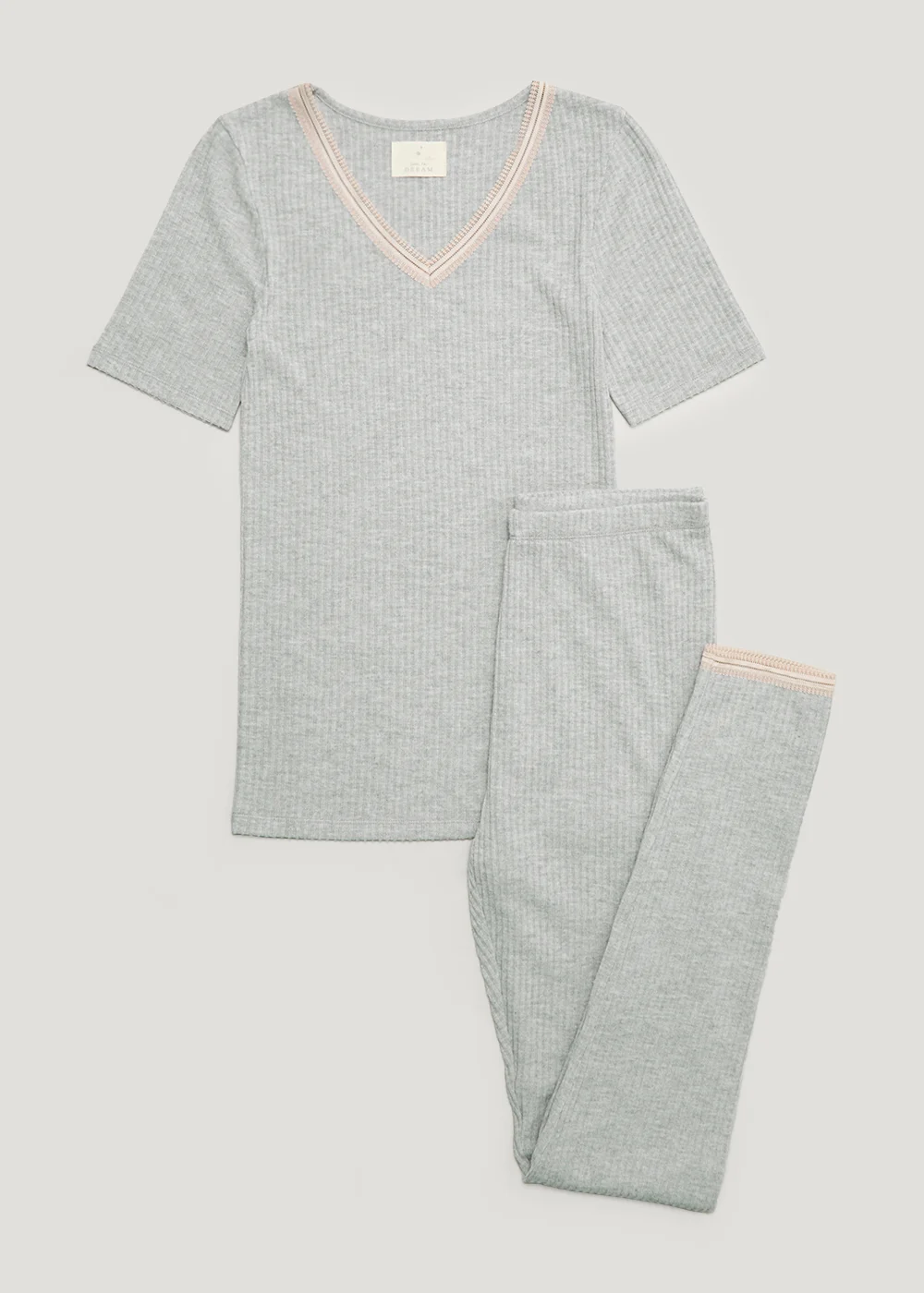 Grey Thermal Top & Leggings Set - Size 8-10 Image 1