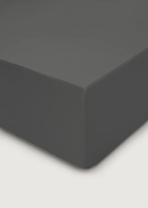Charcoal Polycotton Fitted Bed Sheet (144 Thread Count) - Single Image 1