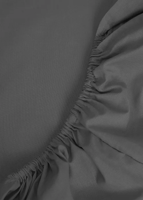 Charcoal Polycotton Fitted Bed Sheet (144 Thread Count) - Single Image 2