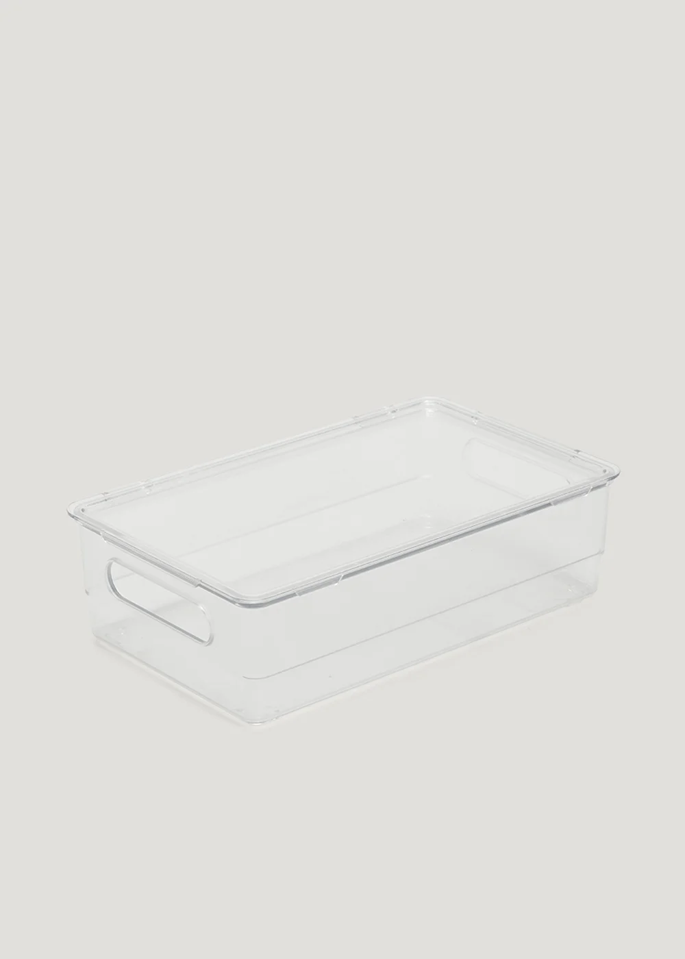 Clear Acrylic Fridge Storage Tray With Lid (26cm x 16cm x 7.5cm) Image 1