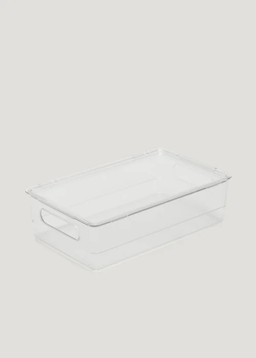 Clear Acrylic Fridge Storage Tray With Lid (26cm x 16cm x 7.5cm) Image 1