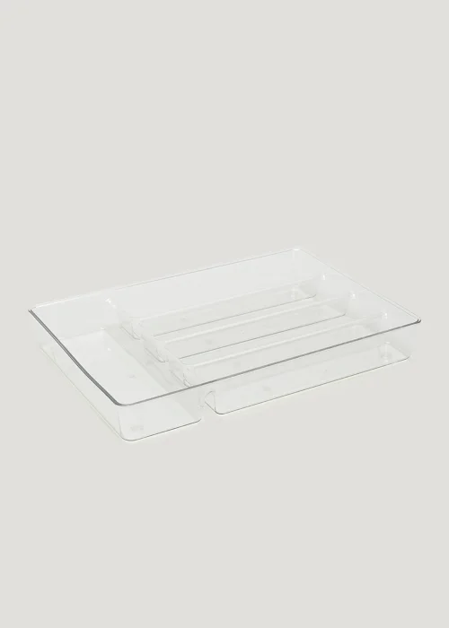 Clear Acrylic Cutlery Organiser Tray (35.5cm x 25cm x 5cm) Image 1