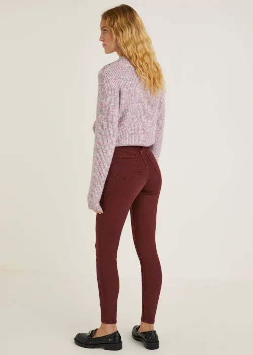 April Burgundy Super Skinny Jeans - Size 08 29 leg Image 3