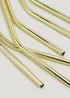6 Pack Gold Metal Straws Set Image 2
