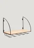 Black Wire & Wooden Hanging Bar Shelf (49cm x 26cm x 21cm) Image 1