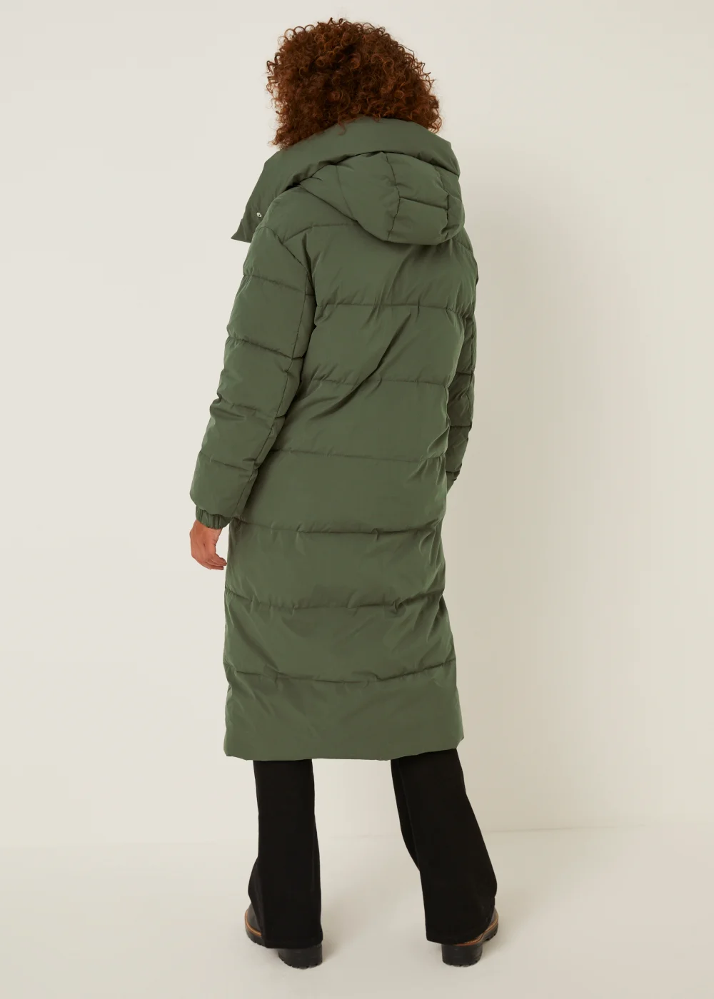 Khaki Wrap Padded Coat - 8 Image 3
