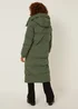 Khaki Wrap Padded Coat - 8 Image 3