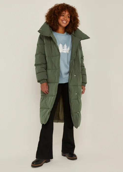 Khaki Wrap Padded Coat - 8 Image 4