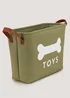 Green Canvas Pet Toy Basket (26cm x 35cm x 17.5cm) Image 2