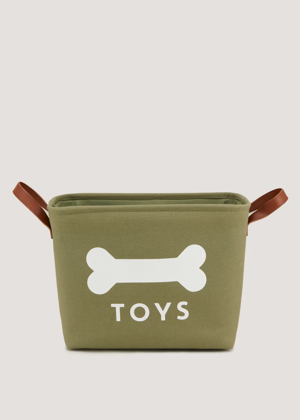 Green Canvas Pet Toy Basket (26cm x 35cm x 17.5cm) Image 1