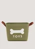 Green Canvas Pet Toy Basket (26cm x 35cm x 17.5cm) Image 1