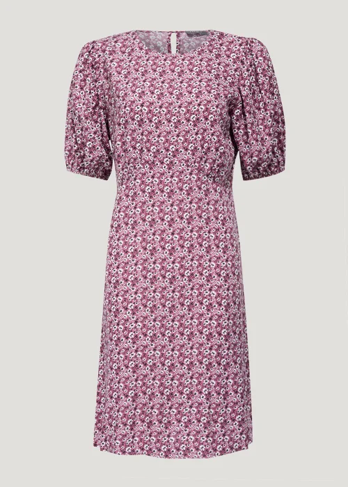 Pink Floral Print Tea Dress - 8 Image 5