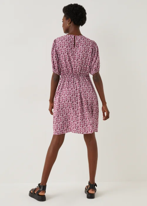 Pink Floral Print Tea Dress - 8 Image 2