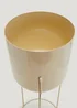 Beige Medium Rounded Metal Planter (18cm x 18cm x 45cm) Image 2